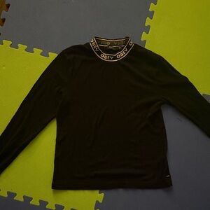 Obey Black Long Sleeve with Logo Collar